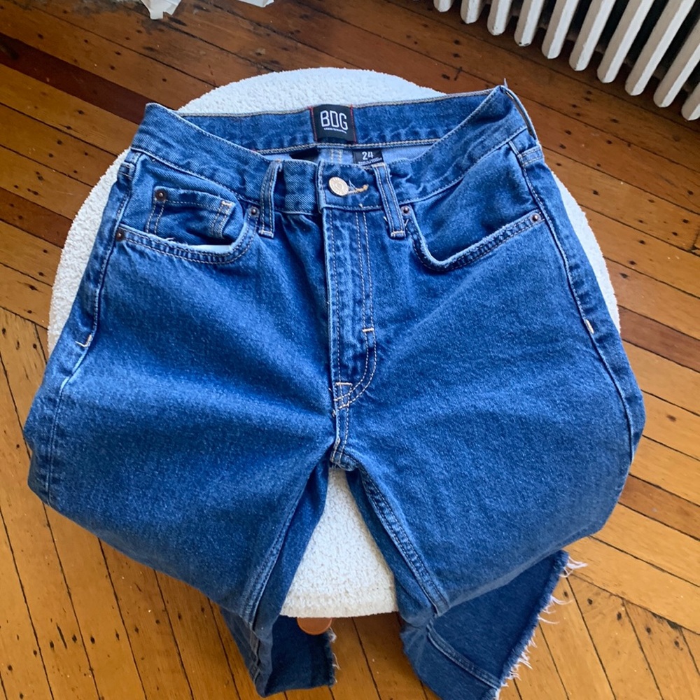 BDG bootcut jeans with frayed bottom